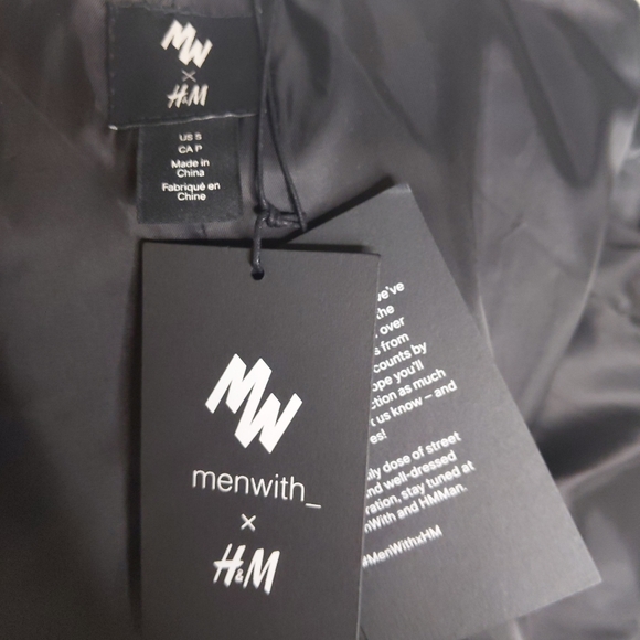 NEW H&M Faux Leather Jacket Slim Fit Faux Fur Collar Black Small - Picture 7 of 9